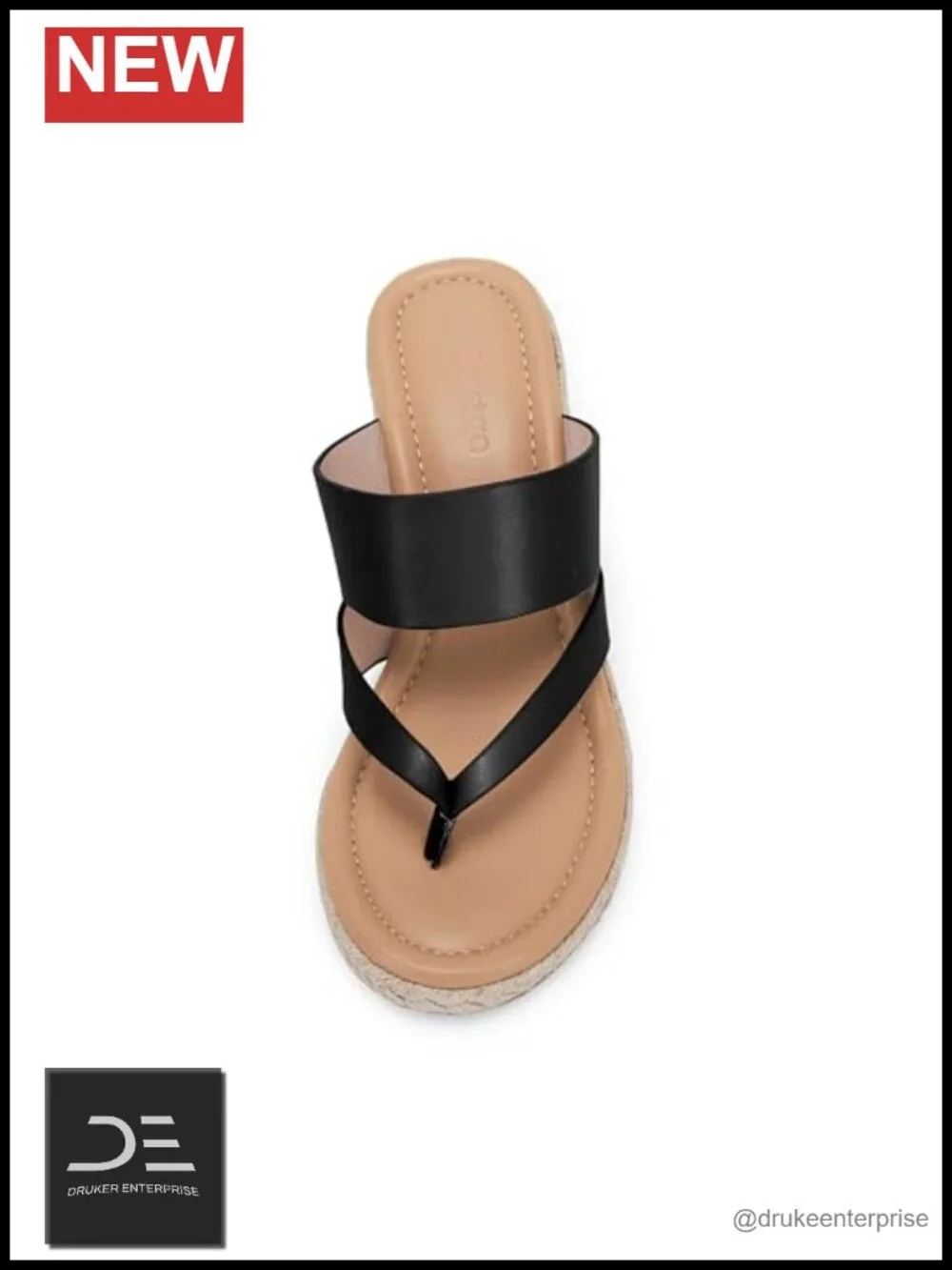 Espadrille Wedge Sandals Platform Thong Vegan Leather Strap Summer Casual